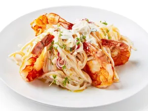Spaghetti s tygřími krevetami